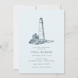 Nautical Lighthouse Ocean Seaside Showdusche Einladung