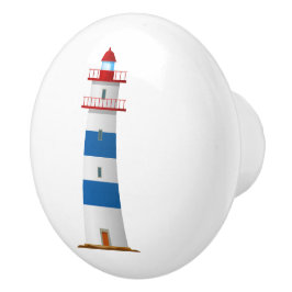 Nautical Lighthouse Red White Blue Keramikknauf