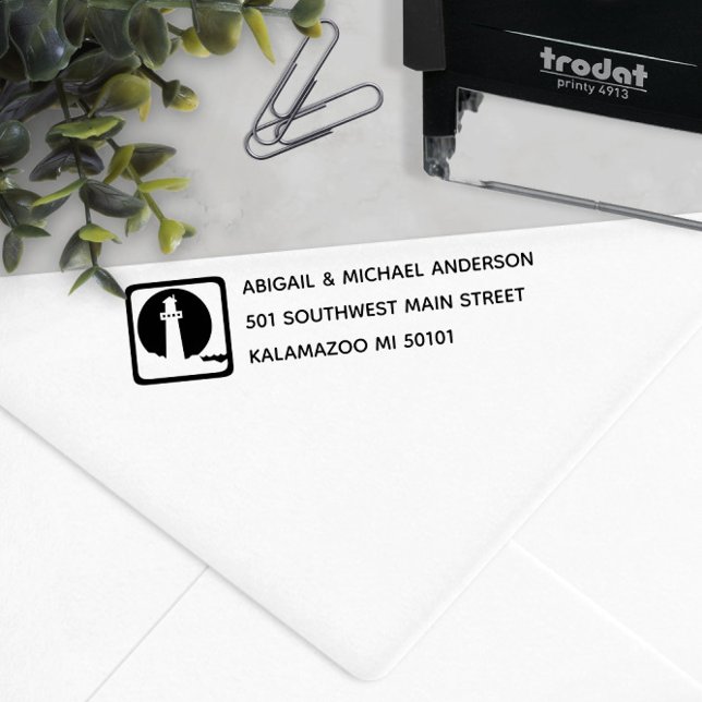 ⚓️ Nautical Lighthouse Rücksendeadresse Permastempel (⚓️ Nautical Lighthouse Return Address Self-inking Stamp
)