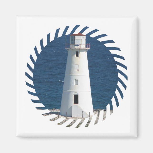 Nautical Lighthouse Square Magnet (Vorne)