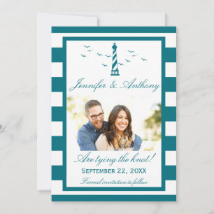 Nautical Lighthouse Wedding Foto Save the Date