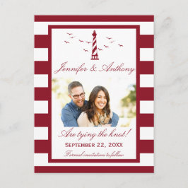 Nautical Lighthouse Wedding Foto Save the Date Ankündigungspostkarte
