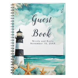 Nautical Lighthouse Wedding Guest Book Notizblock