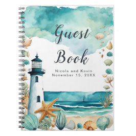 Nautical Lighthouse Wedding Guest Book Notizblock