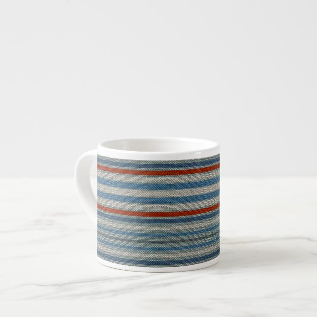 Nautical Linen Stripe Espressotasse (Vorderseite Links)