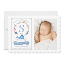 Nautical Little Niedlich Whale | Geburtsankündigun