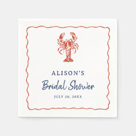 Nautical Lobster Coastal Bridal Shower  Serviette