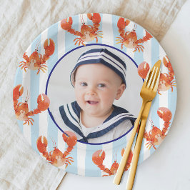 Nautical Lobster Kids Birthday Photo Pappteller