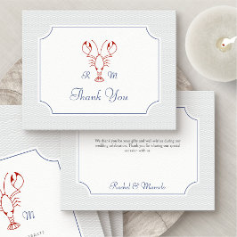 Nautical Lobster Wedding Dankeschön Card Dankeskarte