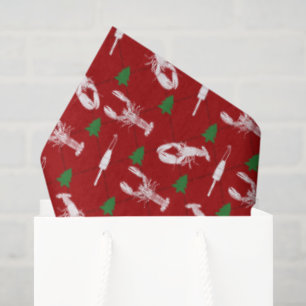 Nautical Lobsters and Buoys Christmas Pattern Seidenpapier