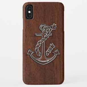 Nautical Mahogany Anchor Steel Case-Mate iPhone Hülle