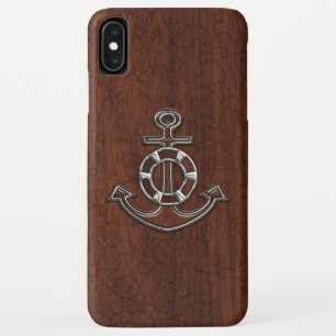 Nautical Mahogany Anchor Steel Case-Mate iPhone Hülle