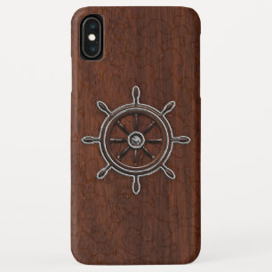 Nautical Mahogany Anchor Steel iPhone XS Max Hülle