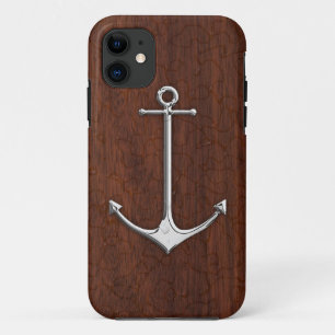 Nautical Mahogany Anchor Steel Case-Mate iPhone Hülle