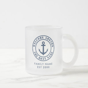 Nautical mattiert Glas Tee Tasse Geschenk für Segl
