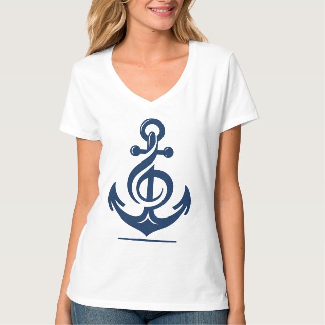 Nautical Melody Anchor T-Shirt (Vorderseite)