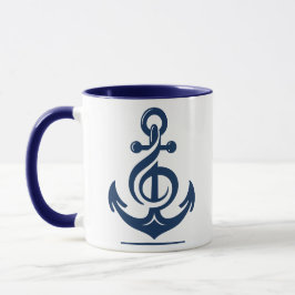 Nautical Melody Anchor Zweifarbige Tasse