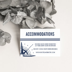 Nautical Modern Wedding Hotel Accommodations Cards Begleitkarte