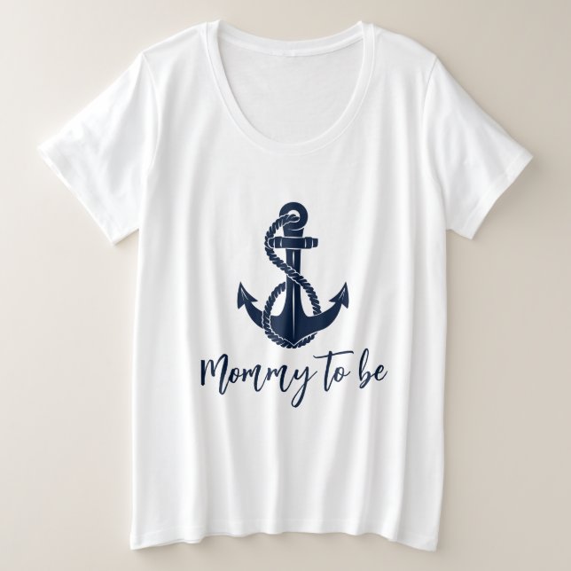 Nautical Mommy soll Kinderdusche nach Maß sein Große Größe T-Shirt (Design vorne)