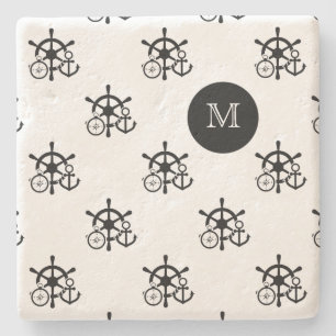 Nautical Monogram Drink Coaster Steinuntersetzer