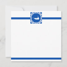 Nautical Nantucket Blue und White Flat Notecard