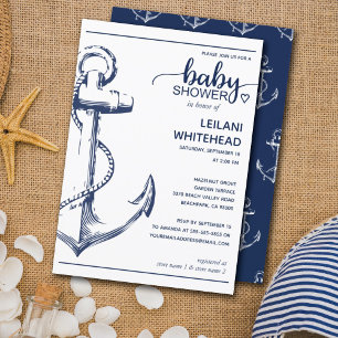 Nautical Navy Anchor Baby Dusche Einladung