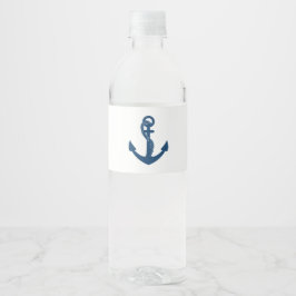 Nautical Navy Anchor Beach Wedding Brautparty Wasserflaschenetikett