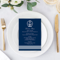 Nautical Navy Anchor Wedding Monogram Dinner