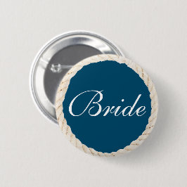 Nautical Navy Beach Brautparty Button - Bridge