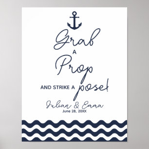 Nautical Navy Blau Grab a Requisitenschlag Print Poster