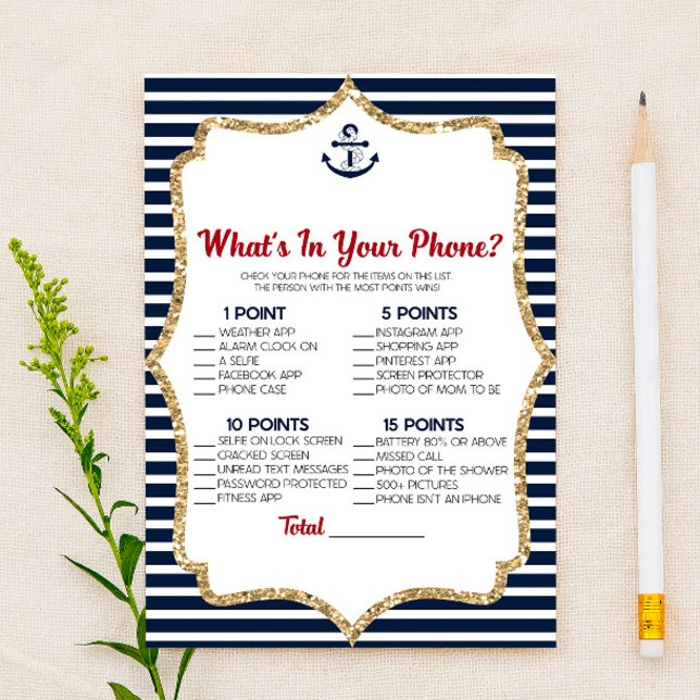 Nautical Navy Blau in Ihrem Telefon Baby Duschspie Briefpapier (Von Creator hochgeladen)