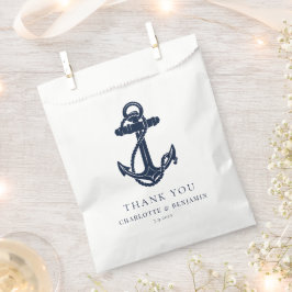 Nautical Navy Blue Anchor Custom Wedding Geschenktütchen