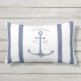 Nautical Navy Blue Anchor Personalized Pillow Kissen Für Draußen