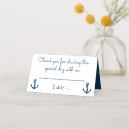 Nautical Navy Blue Anchor Wedding Brautparty Platzkarte