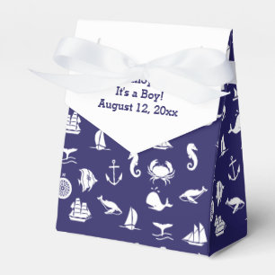 Nautical Navy Blue Baby Dusche Fevor Boxen Geschenkschachtel