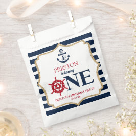 Nautical Navy Blue ONE First 1st Birthday Party Geschenktütchen