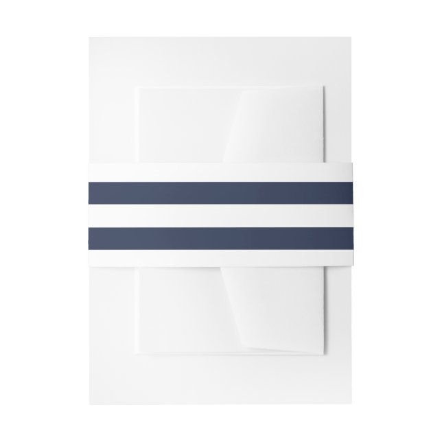 Nautical Navy Blue und White Stripes Wedding Beach Einladungsbanderole (Vorderseite Beispiel)