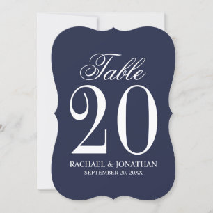 Nautical Navy Blue Wedding Tischnummer Card