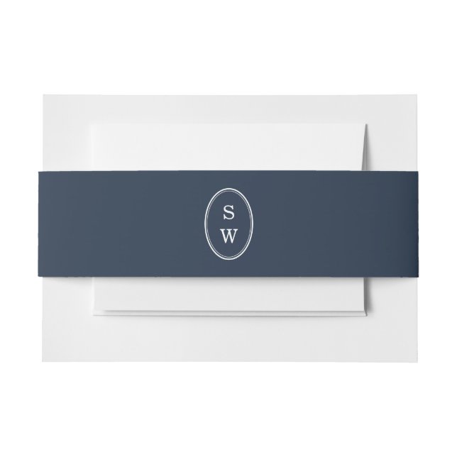 Nautical Navy Monogram Wedding Belly Band (Vorderseite Beispiel)