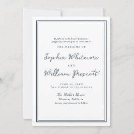 Nautical Navy Stripe Wedding Invitation Einladung