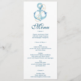Nautical Navy Wedding Menu oder Brautparty Einladung