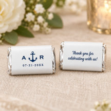 Nautical Navy White Custom Wedding Initials