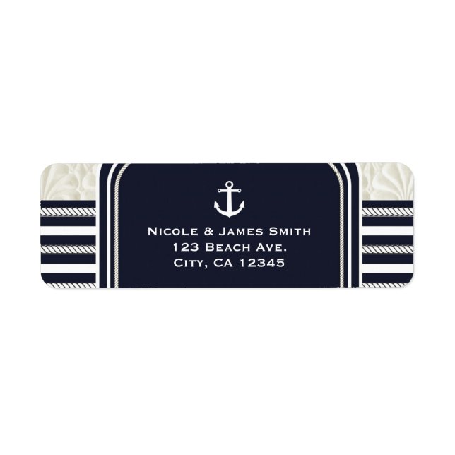 Nautical Navy & White Elegant Beach Hochzeit (Vorne)