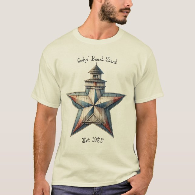 Nautical Neutral and Blue Barnstar T-Shirt (Vorderseite)