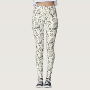 Nautical Old Sailor Tattoos Gemustert Leggings