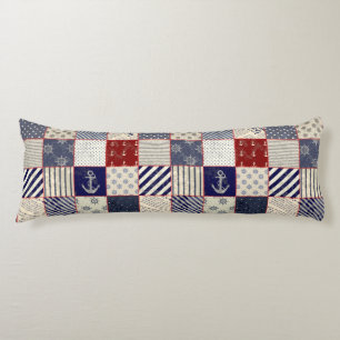 Nautical Patchwork Ankerrad Seitenschläferkissen