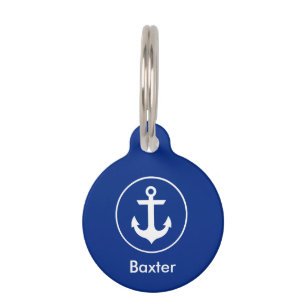 Nautical Personalisiert Dog Tag-Phone auf der Rück Haustiermarke