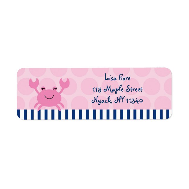Nautical Pink Crab Address Labels (Vorne)