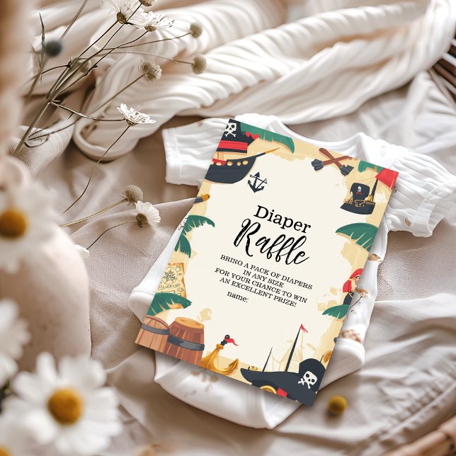 Nautical Pirate Ahoy Es ist ein Boy Diapper Raffle Begleitkarte (Von Creator hochgeladen)