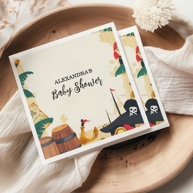 Nautical Pirate Ship Ahoy Es ist ein Junge Serviette (Von Creator hochgeladen)